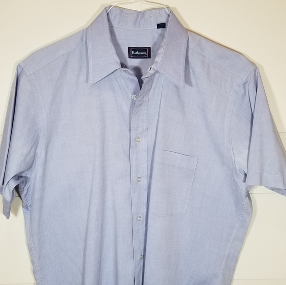 Hathaway Short Sleeve Blue Shirt 16 - Picture 14 of 16
